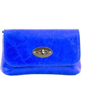 Genuine Italian Leather Pochette- Blue